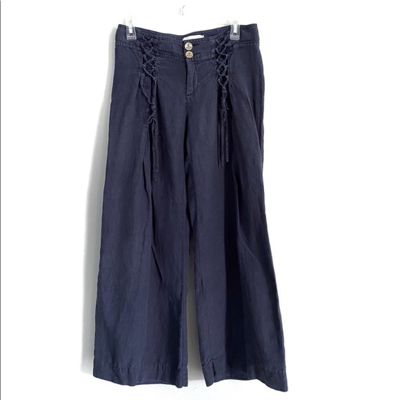 Anthropologie Pants - Anthropologie Elevenses Linen Wide Leg Pants 4P